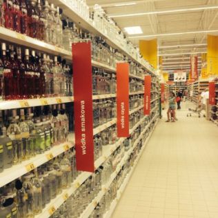 An entire aisle just for vodka, this supermarket was huge!